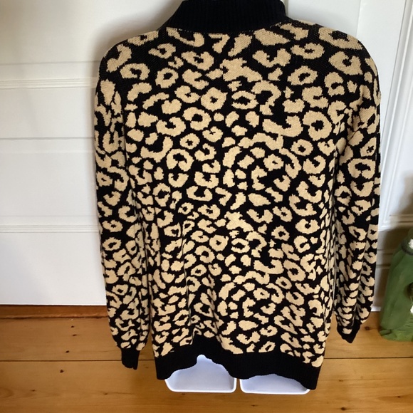 NWT Sugar POP leopard cotton blend cardigan sweater with large pockets size Med - Picture 3 of 16